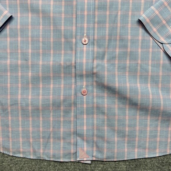 UNTUCKit Colmillos WF Shirt Mens 2XL Reg Fit Blue Pink Long Sleeve Button Up New - Picture 2 of 13